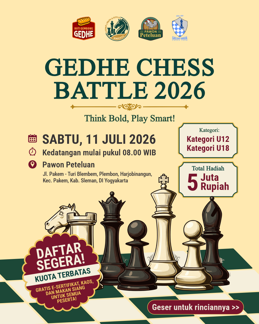 Gedhe Chess Battle 2026 – Turnamen Catur Yogyakarta