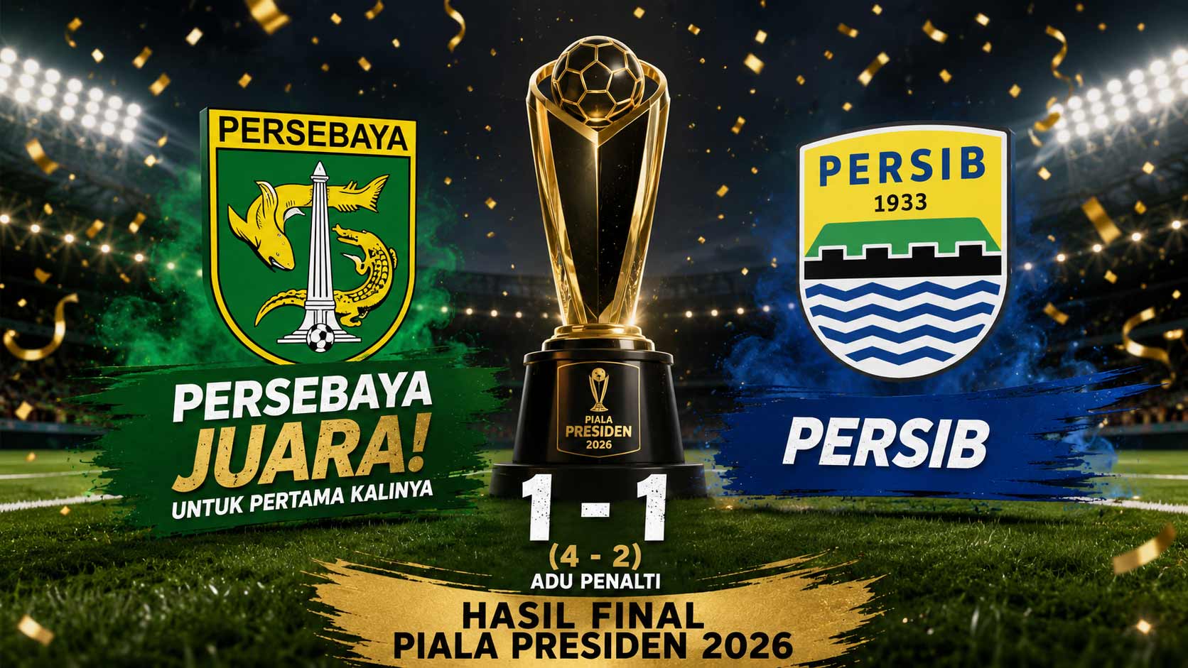 Hasil Final Piala Presiden 2026: Persebaya Juara