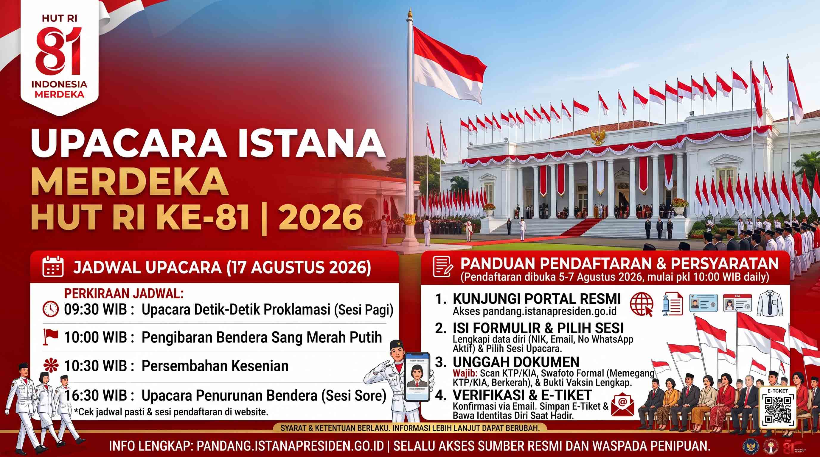 Upacara Istana Merdeka HUT RI ke-81 2026: Jadwal & Cara Daftar